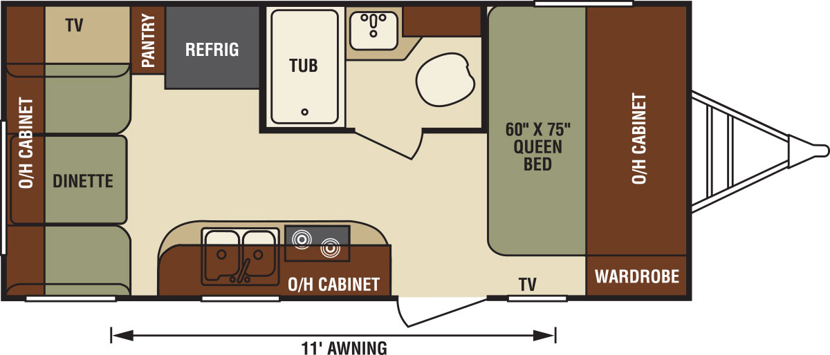 2016 Venture RV Sonic SN170VRD Travel Trailer Floorplan