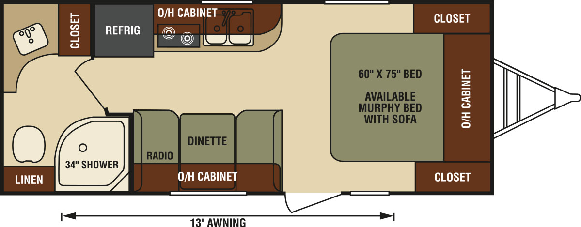 2016 Venture RV Sonic SN190VRB Travel Trailer Floorplan