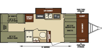 2016 Venture RV Sonic SN234VBH Travel Trailer Floorplan