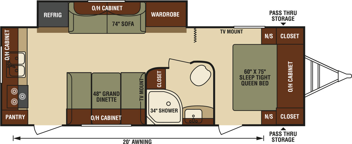 2016 Venture RV SportTrek ST250VRK Travel Trailer Floorplan