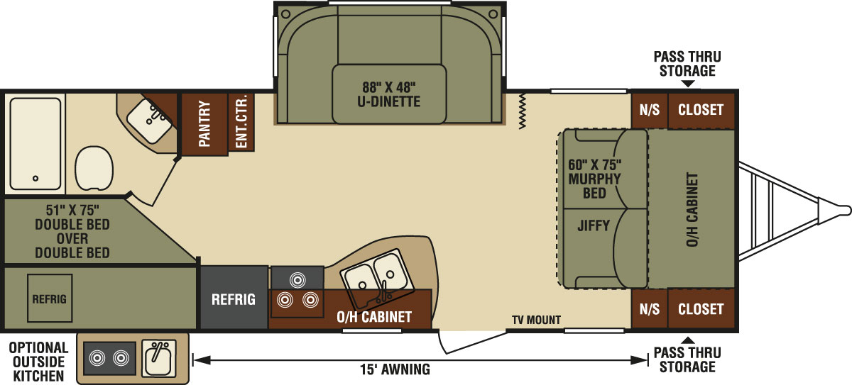 2016 Venture RV SportTrek ST251VBH Travel Trailer Floorplan