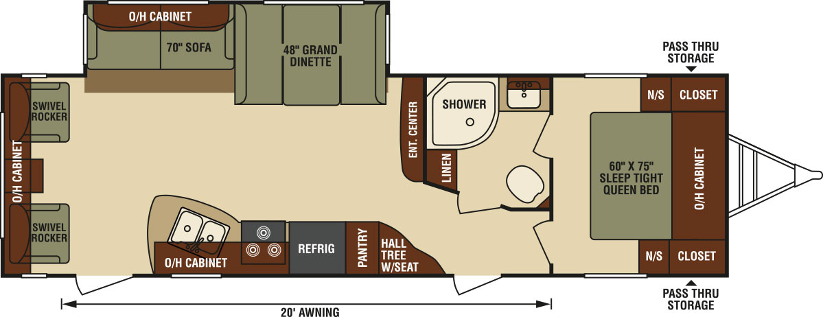 2016 Venture RV SportTrek ST282VRL Travel Trailer Floorplan