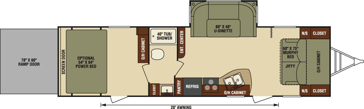 2016 Venture RV SportTrek ST302VTH Travel Trailer Toy Hauler Floorplan