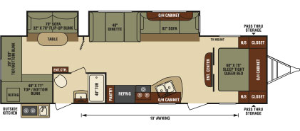 2016 Venture RV SportTrek ST312VBH Travel Trailer Floorplan