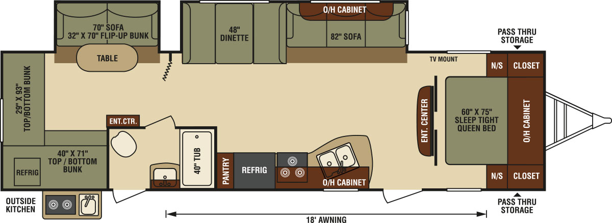 2016 Venture RV SportTrek ST312VBH Travel Trailer Floorplan