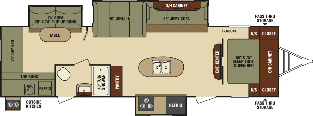 2016 Venture RV SportTrek ST320VIK Travel Trailer Floorplan