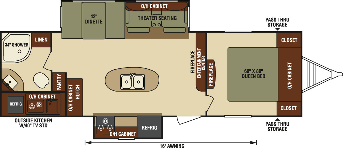 2016 Venture RV SportTrek Touring Edition STT280VRB Travel Trailer Floorplan