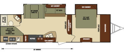 2016 Venture RV SportTrek Touring Edition STT302VBH Travel Trailer Floorplan