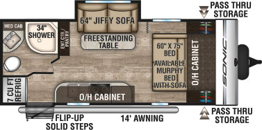 2019 Venture RV Sonic SN200VML Travel Trailer Floorplan