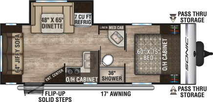 2019 Venture RV Sonic SN231VRL Travel Trailer Floorplan