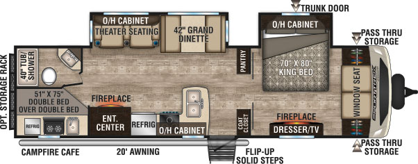 2019 Venture RV SportTrek Touring Edition STT312VBH Travel Trailer Theater Seating Option Floorplan