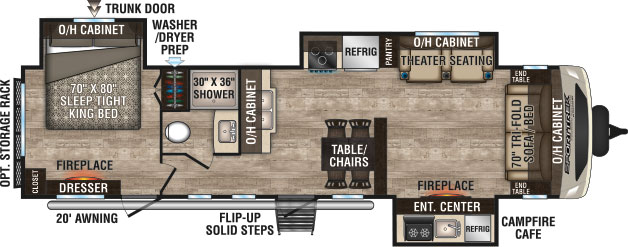 2019 Venture RV SportTrek Touring Edition STT333VFL Travel Trailer Floorplan