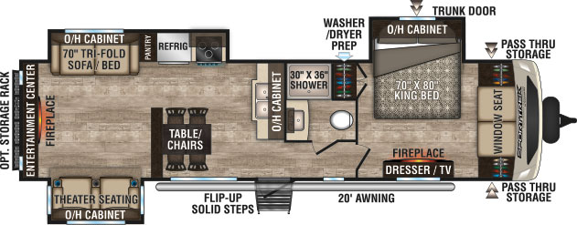 2019 Venture RV SportTrek Touring Edition STT333VRE Travel Trailer Floorplan