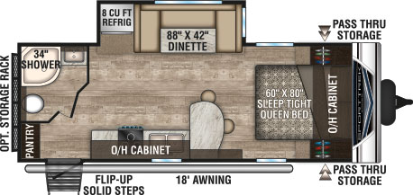 2019 Venture RV SportTrek ST221VRB Travel Trailer Floorplan