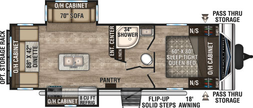 2019 Venture RV SportTrek ST252VRD Travel Trailer Floorplan