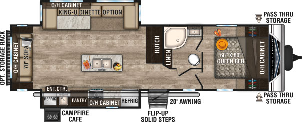 2019 Venture RV SportTrek ST312VIK Travel Trailer King-U Dinette Option Floorplan