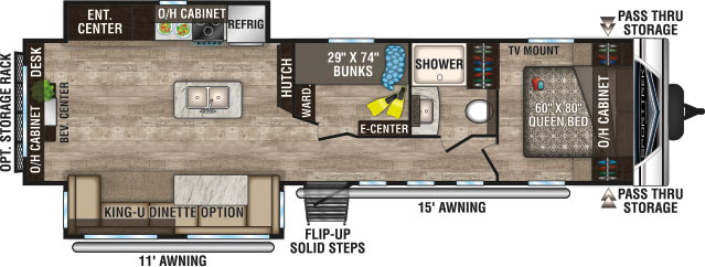 2019 Venture RV SportTrek ST342VMB Travel Trailer King-U Dinette Option Floorplan