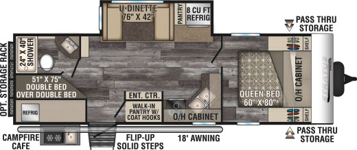 2019 Venture RV Stratus SR261VBH Travel Trailer Floorplan