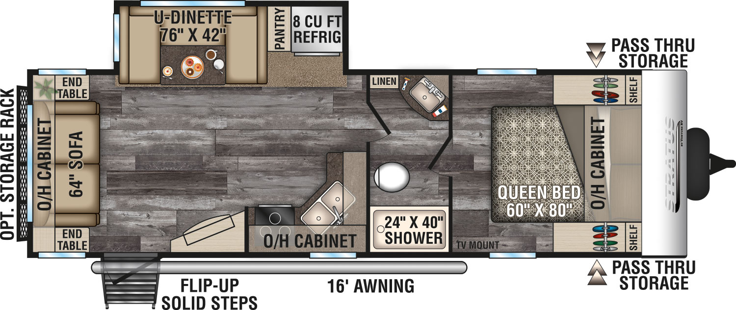 2019 Venture RV Stratus SR261VRL Travel Trailer Floorplan