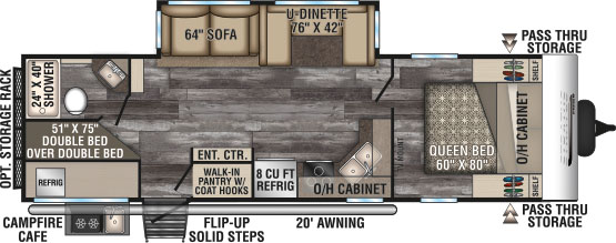 2019 Venture RV Stratus SR281VBH Travel Trailer Floorplan