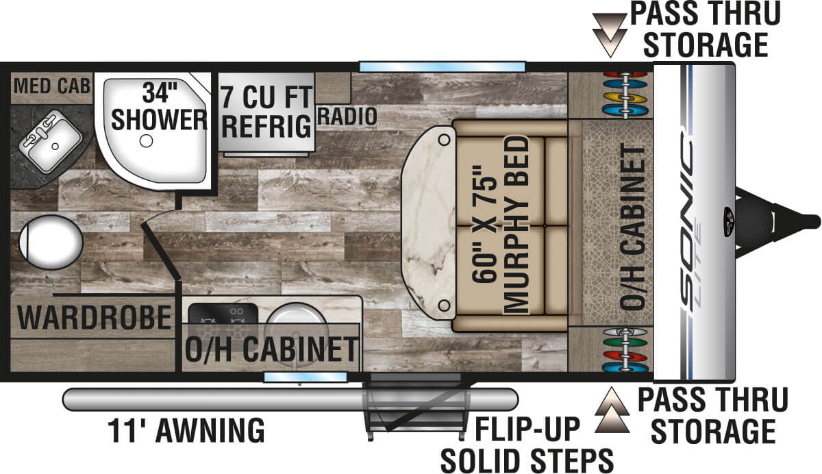 2020 Venture RV Sonic Lite SL150VRB Travel Trailer Floorplan