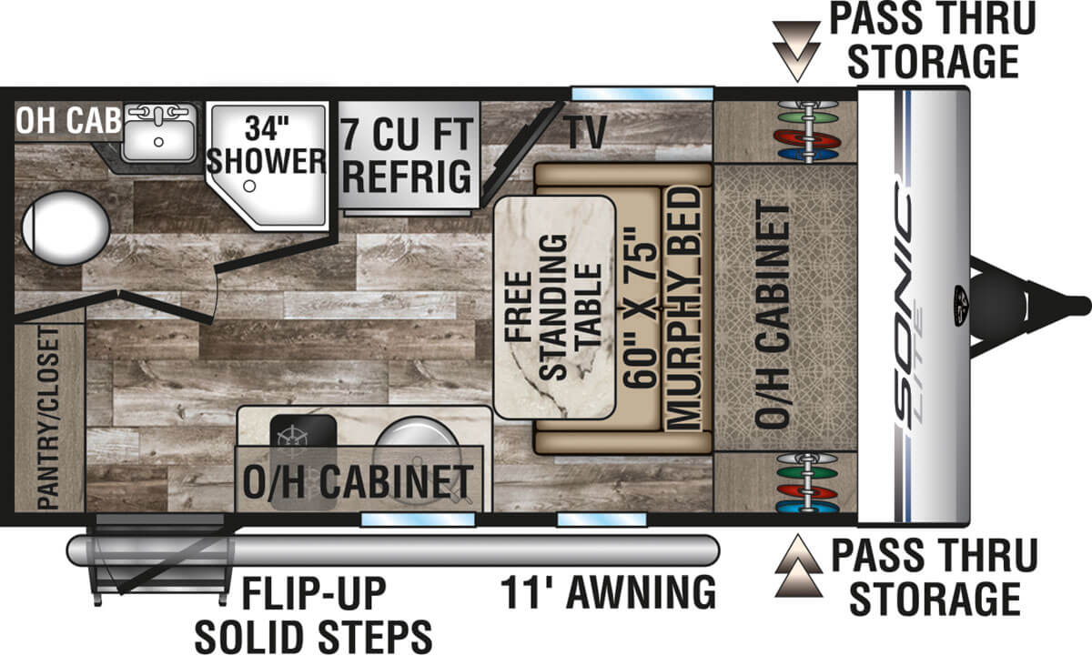 2020 Venture RV Sonic Lite SL150VRK Travel Trailer Floorplan