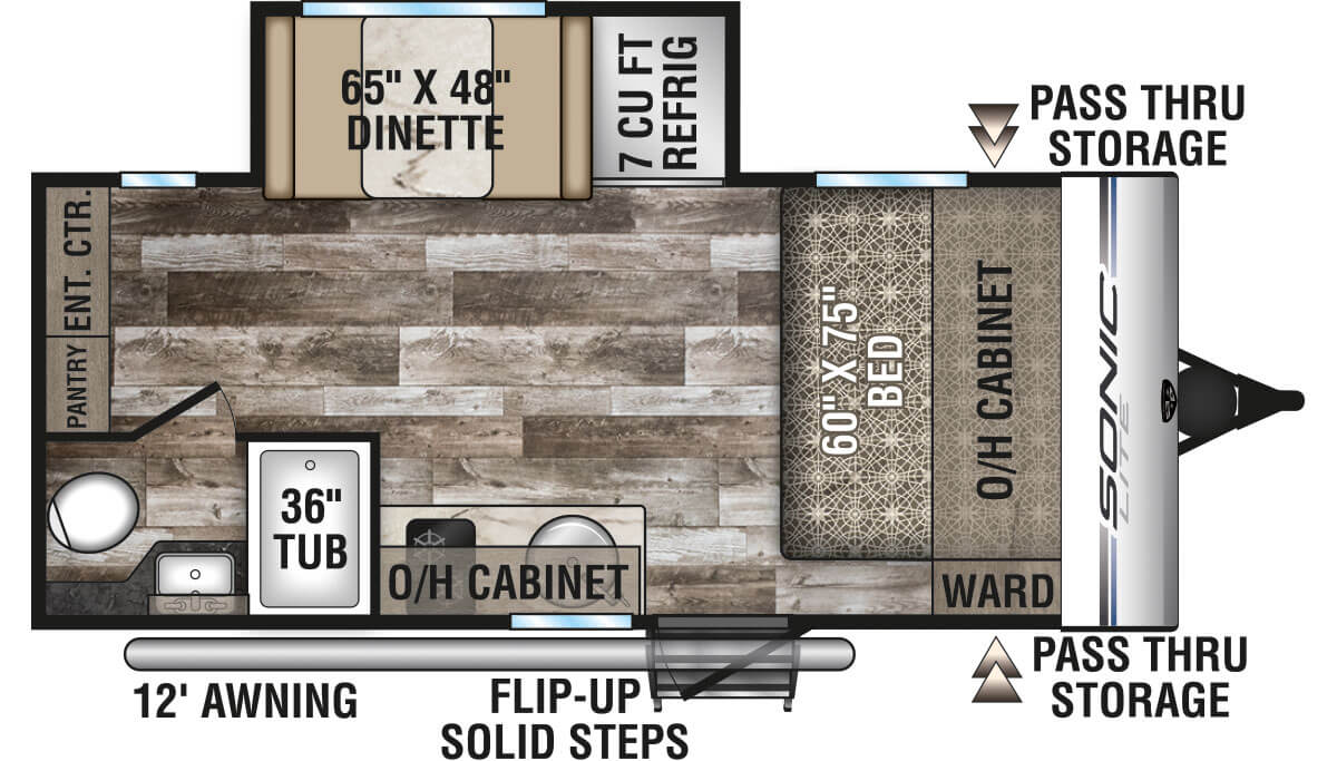 2020 Venture RV Sonic Lite SL169VMK Travel Trailer Floorplan