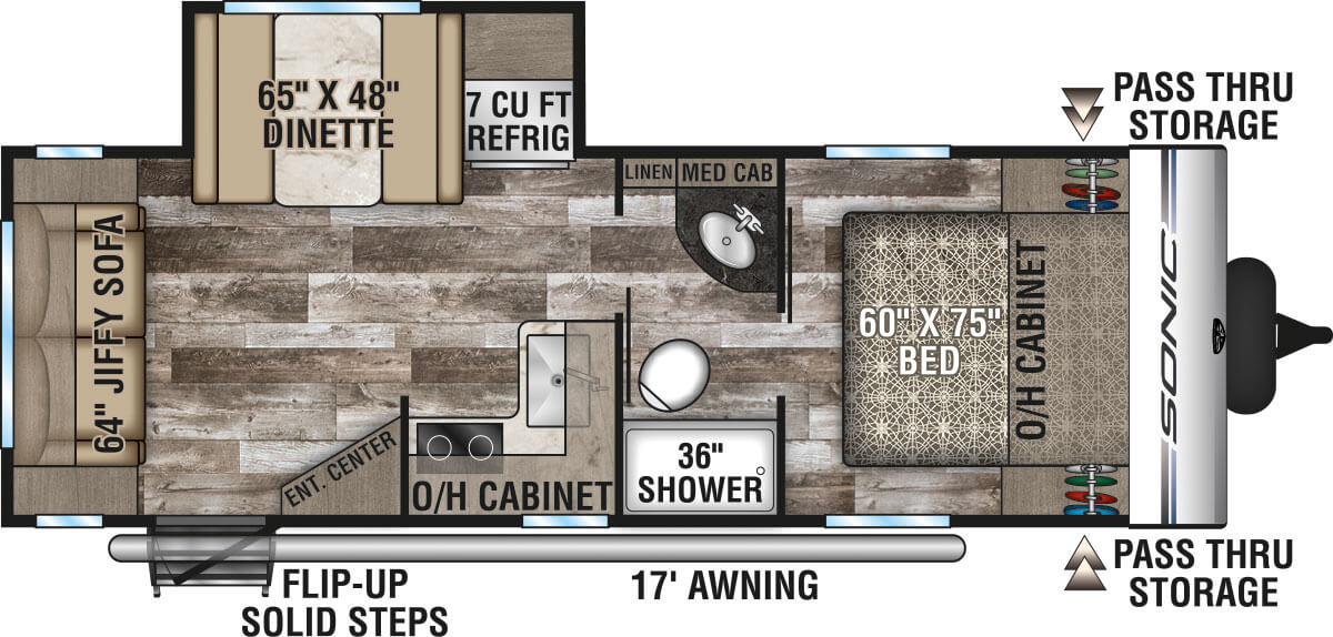 2020 Venture RV Sonic SN231VRL Travel Trailer Floorplan