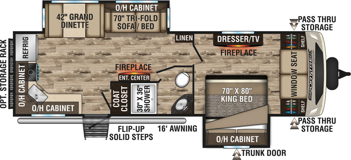 2020 Venture RV SportTrek Touring Edition STT272VRK Travel Trailer Floorplan