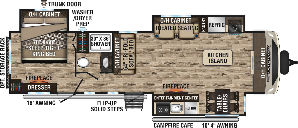 2020 Venture RV SportTrek Touring Edition STT333VFK Travel Trailer Floorplan