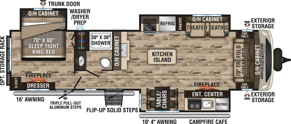 2020 Venture RV SportTrek Touring Edition STT333VMI Travel Trailer Floorplan