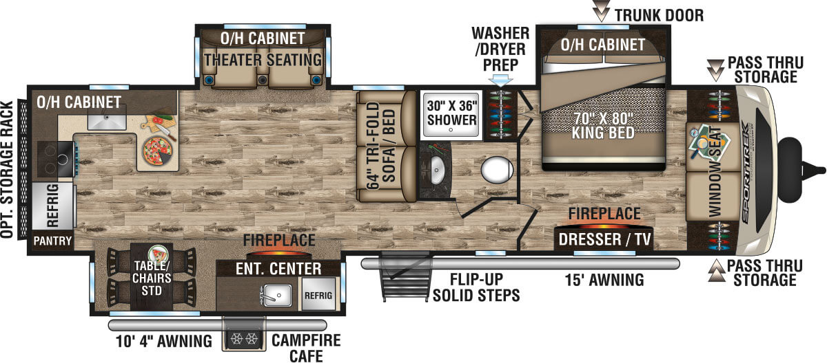 2020 Venture RV SportTrek Touring Edition STT336VRK Travel Trailer Floorplan