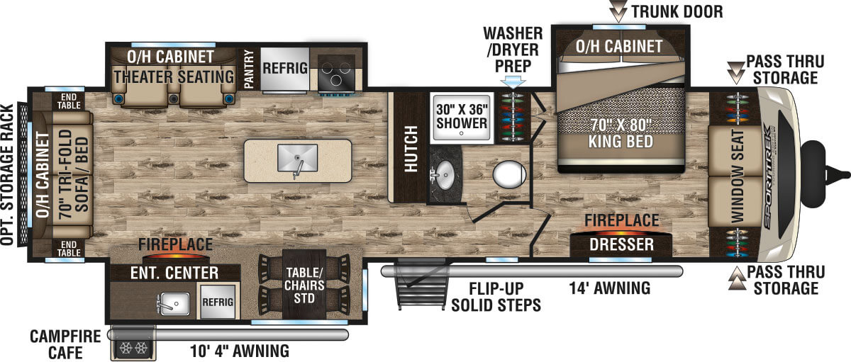 2020 Venture RV SportTrek Touring Edition STT343VIK Travel Trailer Floorplan