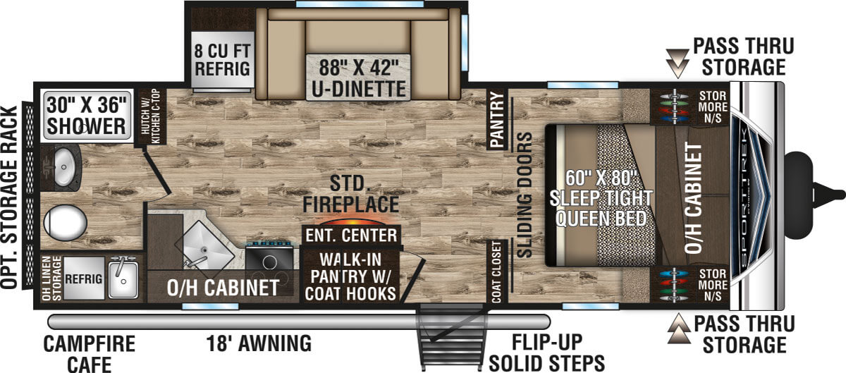 2020 Venture RV SportTrek ST241VMS Travel Trailer Floorplan