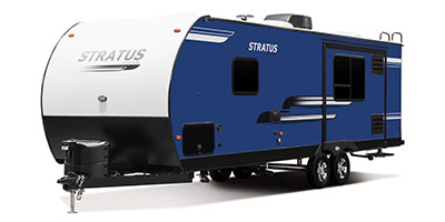 2019 Venture RV Stratus SR261VRK Travel Trailer Exterior Front 3-4 Off Door Side