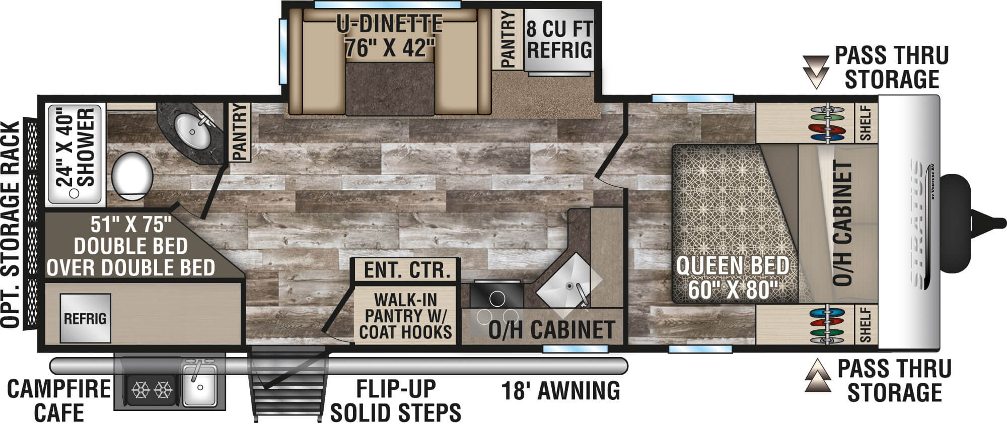 2020 Venture RV Stratus SR261VBH Travel Trailer Floorplan