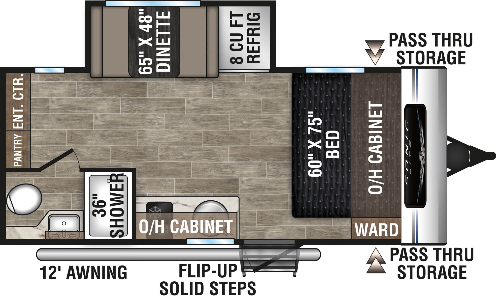 2021 Venture RV Sonic Lite SL169VMK Travel Trailer Floorplan