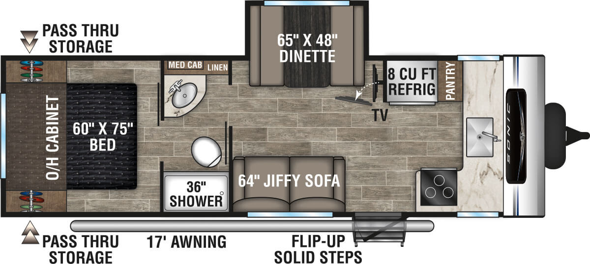 2021 Venture RV Sonic SN241VFK Travel Trailer Floorplan