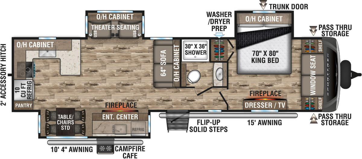 2021 Venture RV SportTrek Touring Edition STT336VRK Travel Trailer Floorplan