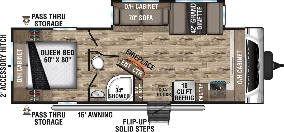 2021 Venture RV SportTrek ST251VFK Travel Trailer Floorplan