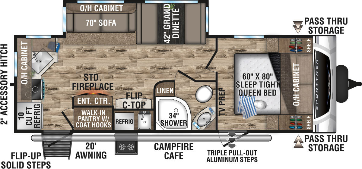 2021 Venture RV SportTrek ST251VRK Travel Trailer Floorplan