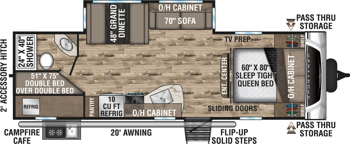 2020 Venture RV SportTrek ST270VBH Travel Trailer Floorplan