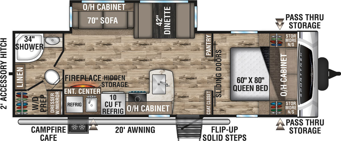 2021 Venture RV SportTrek ST271VMB Travel Trailer Floorplan