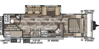 2020 Venture RV Stratus SR281VBH Travel Trailer Theater Seation Option Floorplan