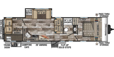 2020 Venture RV Stratus SR321VQB Travel Trailer Floorplan