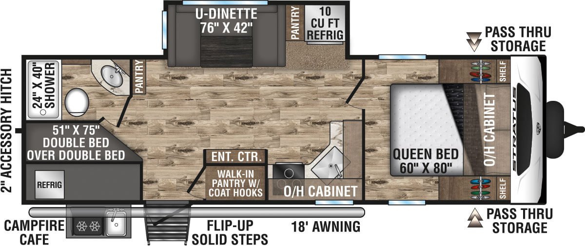 2021 Venture RV Stratus SR261VBH Travel Trailer Floorplan