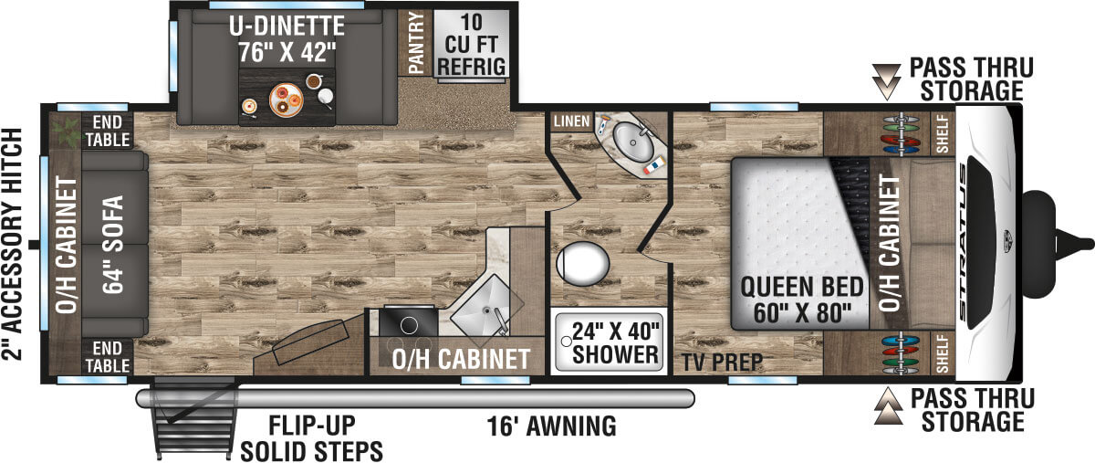 2021 Venture RV Stratus SR261VRL Travel Trailer Floorplan