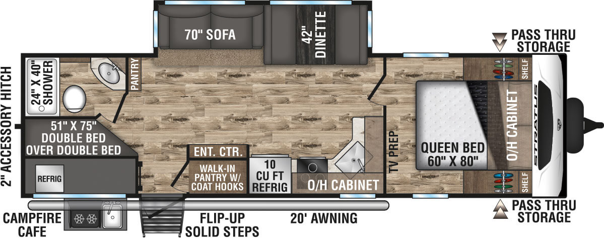 2021 Venture RV Stratus SR281VBH Travel Trailer Floorplan