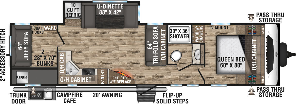 2021 Venture RV Stratus SR321VQB Travel Trailer Floorplan