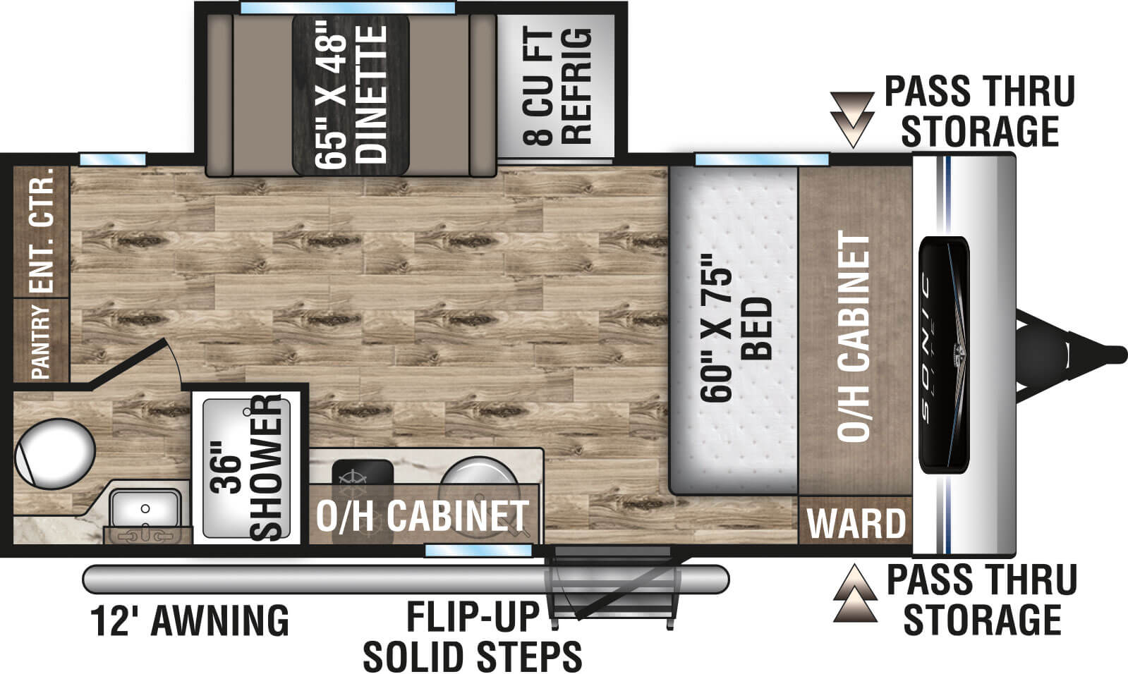 2022 Venture RV Sonic Lite SL169VMK Travel Trailer Floorplan